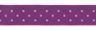 Лента атласная 12 мм ( 1/2 ") с рисунком "Gamma" ФАСОВКА 3 м D 046/001 лиловый/белый
