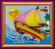 Набор-магнит для вышивки бисером «Кораблик»