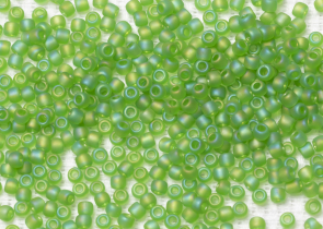 Бисер Япония круглый 11/0 10г 0167F перидот матовый, радужный прозрачный