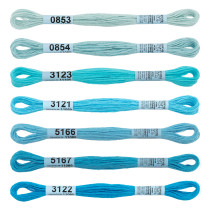 Нитки для вышивания Gamma набор мулине " СПЕКТР" 100% хлопок 7 x 8 м azure