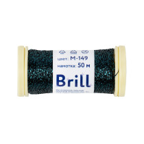 Нитки для вышивания Gamma Brill мулине М металлик 100% полиэстер 50 м M- 149 черный/ т. бирюзовый